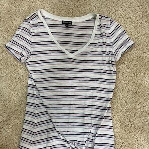 Striped Multi Color V-neck top